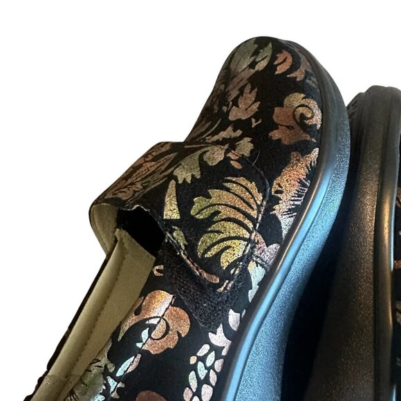 Alegria Women Lauryn Regal Gold Copper Floral Clog Shoes Nursing Size 37 6.5 - Picture 9 of 13